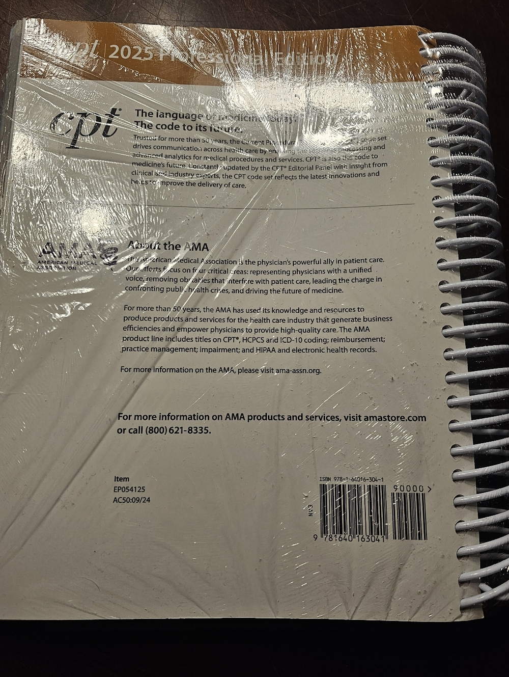 AMA CPT 2025 Professional Edition Spiral Codebook - NEW In Wrapper - Picture 2 of 2